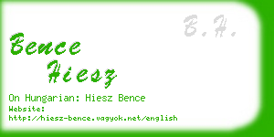 bence hiesz business card